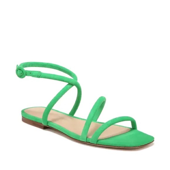 Veronica Beard Maci Strappy Sandals Green Suede Size 9.5 Jungle Green